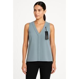 NWT‎ BCBGMAXAZRIA Light Blue Sleeveless V Neck Micaela Dress Womens XS